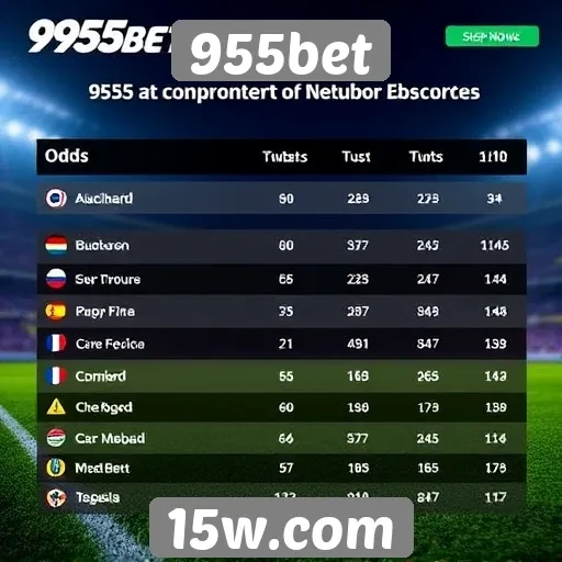 Comparação de odds entre 955bet e concorrentes